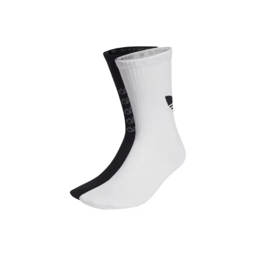 Adidas Originals Outlets Носки Crew Унисекс 2 упаковки Белый Черный