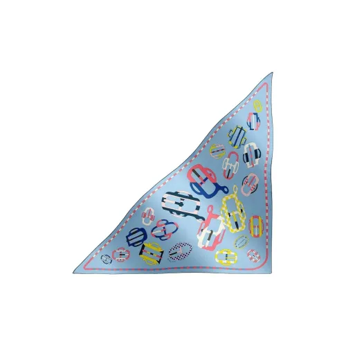 HERMES Кашемир Шелковые Шарфы Женские Синий