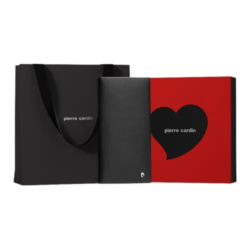 PIERRE CARDIN Кошелек из крупнозернистой текстуры коровьей кожи застежка на кнопку мужской стандартный черный