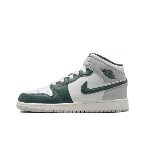 Jordan Air Jordan 1 MID SE Slip-resistant Abrasion-resistant Breathable MID Skateboarding Shoes Unisex White Green Джордан Эйр Джордан 1 Мид СЕ Антискользящие Устойчивые к истиранию Дышащие Мид Скейтбординг Кроссовки Унисекс Белый Зеленый