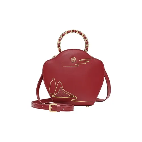 Ancient Yi Xi Коровья кожа Невеста's Свадьба Сумка Красный Mom's Свадьба Ручная сумка Сумка через плечо Женская Red Door Opening