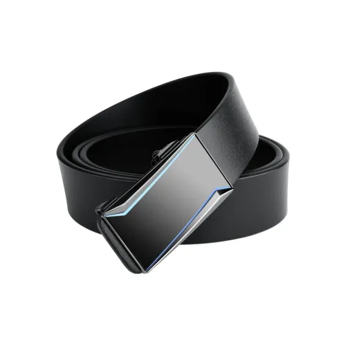 PISHUSHU Внутренний рукав Беззубик Коммутирование Автоматическая пряжка Ремни из коровьей кожи Мужской Трехцветный Ширина 3,5 см