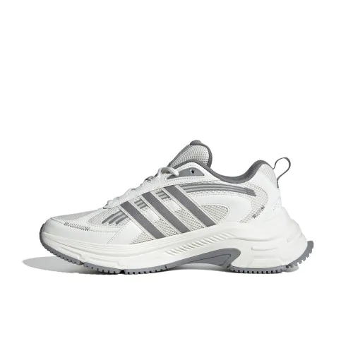 Adidas Амортизация Устойчивость к истиранию Дышащие Низкие Кроссовки для бега Унисекс Белый Серый