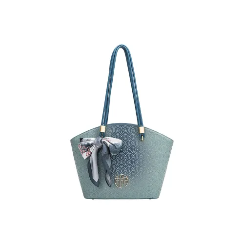 Ancient Yi Xi Коровья кожа Тоут Сумка Сумка через плечо Женская Бирюзовая