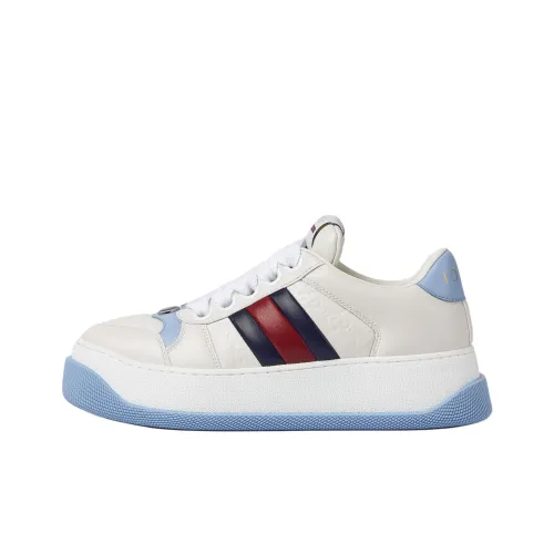 GUCCI Screener Потертый Скейтборд Обувь Кроссовки 4,2см Женские Белые Синие