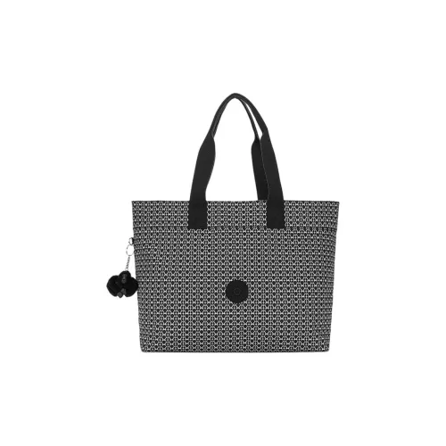Kipling Полиэстер Тоут Сумка Сумка для покупок Сумка Сумка через плечо Женская Черно-белая