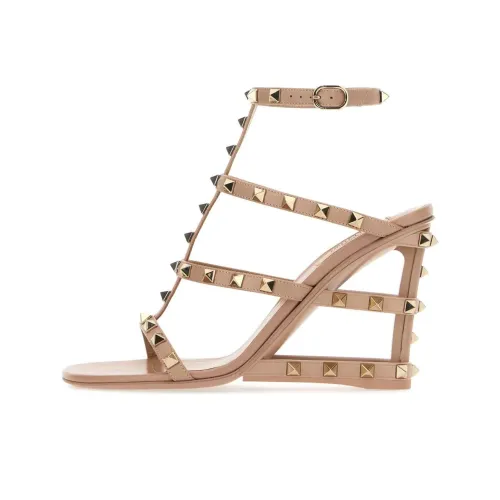 Valentino Rockstud Римские Сандалии 10 см Женские Нюдово-Розовые