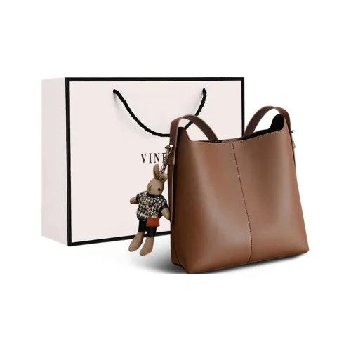 VINEY Сумка через плечо из коровьей кожи ведрообразная сумка большая женская карамельная