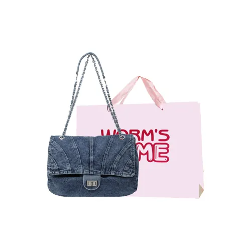 Worm's Home Denim Crossbody Bag Shoulder Bag Handbag Women's Black Light Blue Dark Blue Worm's Home Деним Сумка через плечо Сумка на плечо Сумка Женская Черный Светло-синий Темно-синий
