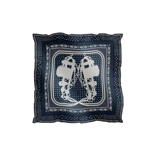 HERMES Шелковые шарфы Унисекс Синий