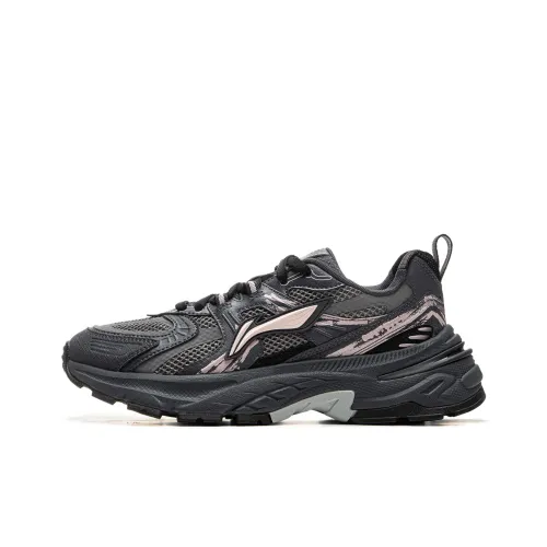 LiNing Beichen 2K Противоскользящий Устойчивый к износу Низкий Топ Кроссовки с Толстой Подошвой Женские Черные