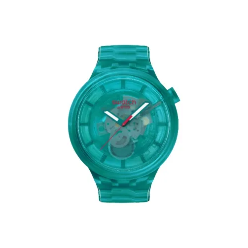 Swatch Quartz Механизм Мужские часы 47 мм Зеленый