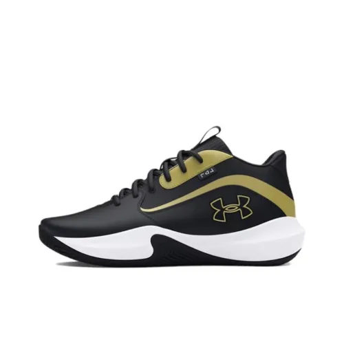 Under Armour Lockdown 7 Устойчивые к истиранию амортизаторы Низкий топ Баскетбольные кроссовки Мужской Черный Золотой