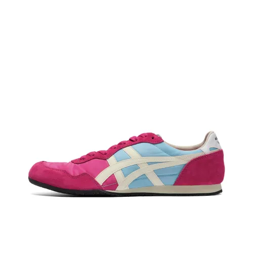 Onitsuka Tiger Serrano Slip-resistant Abrasion-resistant Low Top Casual Unisex Pink Blue White Onitsuka Tiger Serrano Противоскользящий Устойчивый к истиранию Низкий Топ Повседневный Унисекс Розовый Синий Белый