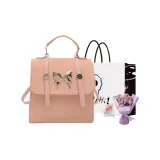 Розовый + Эксклюзивная сумка для покупок + Поздравительная открытка + Сушеный цветочный дизайн