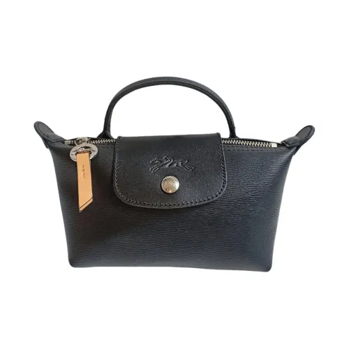 LONGCHAMP Le Pliage City Покрытый холст Пельмени Сумка Женская Черная