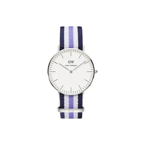 Daniel Wellington Мужские часы Кварцевый механизм Нейлоновый ремешок 36 мм Белый циферблат