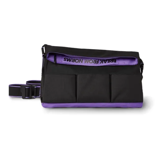 0592 Ткань Спортивный Холл Сумка Большая Унисекс Черный Фиолетовый