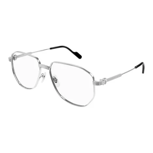 Cartier Металл Aviator Оправы для очков Мужские Серебряные