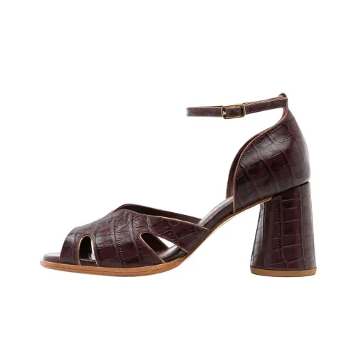 Sarah Chofakian Lucie One Strap Sandals Women's Red Brown Сара Чофакиан Люси One Ремешок Сандалии Женские Красный Коричневый