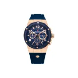 Розовый корпус, синий ремешок