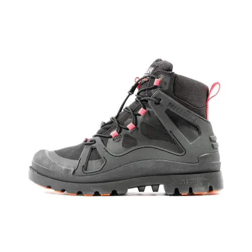 Palladium Pampa Износостойкий и Водонепроницаемый Высокий Топ Уличная Обувь Женская Черный Розовый