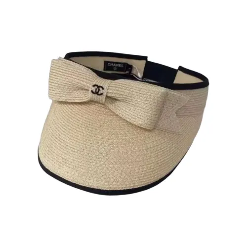 CHANEL Соломенная плетеная шляпа с защитой от солнца женская бежевая
