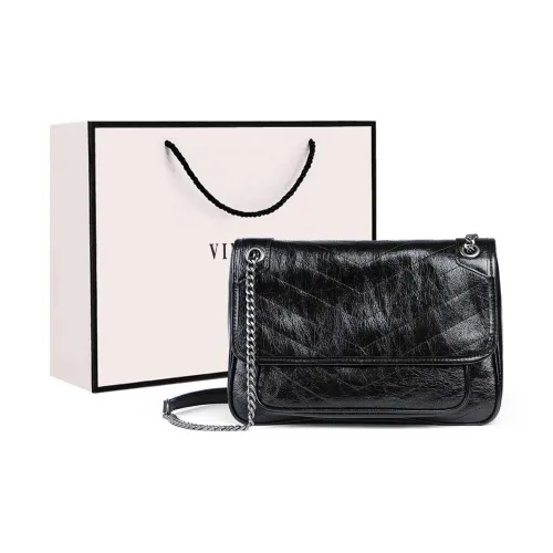 VINEY Сумка через плечо из коровьей кожи с синтетической кожей большая женская черная