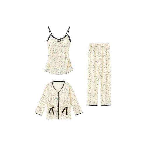 Сон Студенты Спальня Домашний Одежда Готовый Комплект Пижам Женские Многоцветный