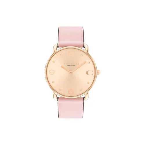 COACH Наручные часы Кварцевый механизм Кожаный ремешок 36 мм Розовое золото Циферблат Женские часы