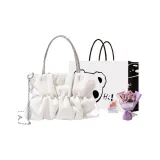 Белый+эксклюзивная сумка для покупок+поздравительная открытка+сушеный цветок