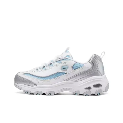 Skechers DLITES массивные кроссовки Low Top Серебряные Белые Женские