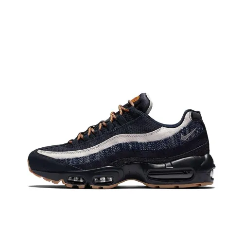 Nike Air Max 95 Low Топ Повседневные Беговые Кроссовки Унисекс Черный Синий Серый