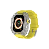 Ледниковый белый + Желтый фторопластовый ремешок с пряжкой