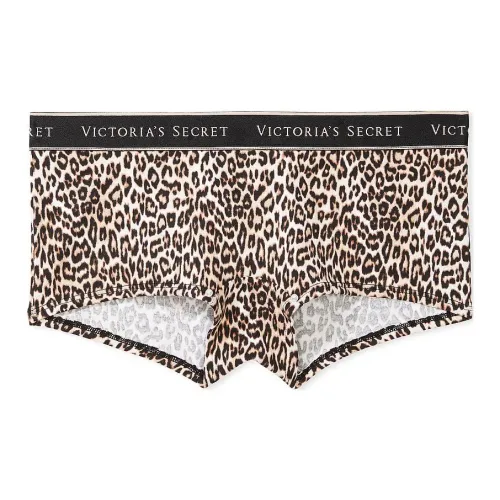 Victoria's Secret Логотип Хлопок Boyshort Panty Базовый Instincts Нижнее белье Женские 1 упаковка Леопардовый принт