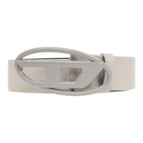 DIESEL Логотип бренда Кожаные ремни Женские Белые Ширина 4CM