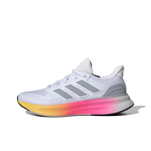 Adidas ULTRARUN 5 Беговые кроссовки Низкий топ Белый/Светлый Серебряный/Черный Женские