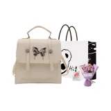 Белый+эксклюзивная сумка для покупок+поздравительная открытка+сушеный цветок