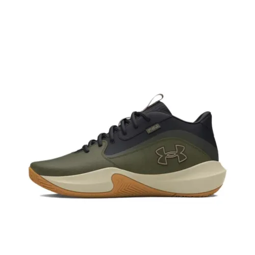 Under Armour Lockdown 7 Амортизирующие Дышащие Слип-Резистентные Баскетбольные Кроссовки MID Unisex Зеленые Черные