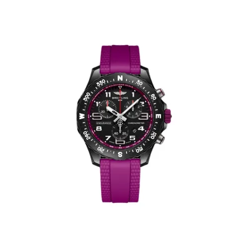 Breitling Кварцевый механизм Унисекс Часы 38 мм Черный циферблат Breitlight® Корпус Резиновый ремешок