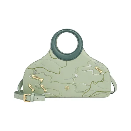 Ancient Yi Xi Коровья кожа Чонсам Одно плечо Сумка Средний Женский Лотосовый корень Зеленый