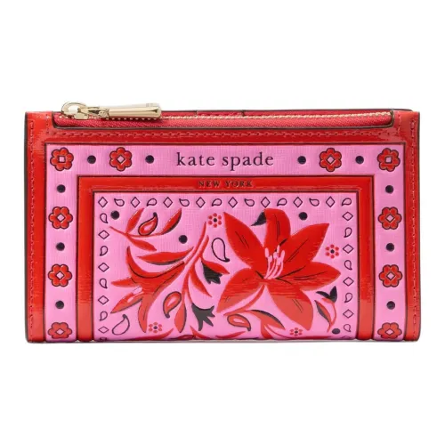 Kate Spade Saffiano кожа кошелек маленький женский розовый и красный