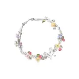 Бабочка Цветок Ткань Вязаный Браслет