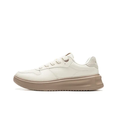 LINING Sky Cloud Slip-resistant Abrasion-resistant Breathable Low-Top Skateboard Shoes Women's White LINING Sky Cloud Противоскользящие Износостойкие Дышащие Низкие Кроссовки для Скейтбординга Женские Белые