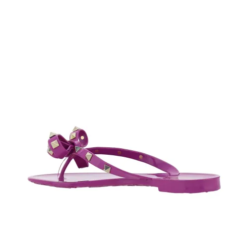 Valentino Rockstud Шлепанцы Женские Фиолетовые