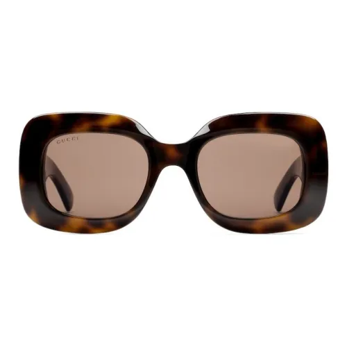 GUCCI Ацетат Квадратные Солнцезащитные очки Женские Черепаховый
