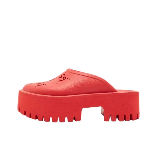 GUCCI Домашние тапочки 6 см Женские Красные