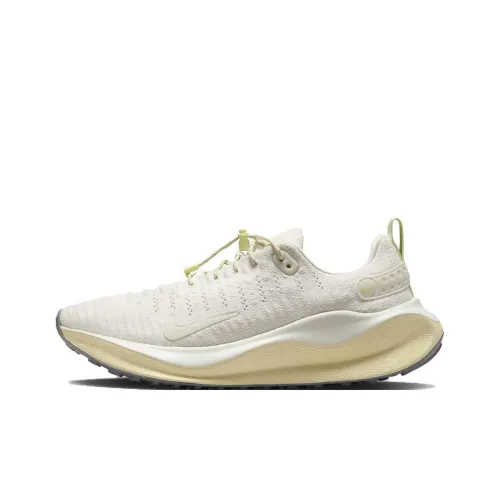 Nike React Infinity Run Flyknit 4 Low Топ Беговые кроссовки Женские Белые Золотые