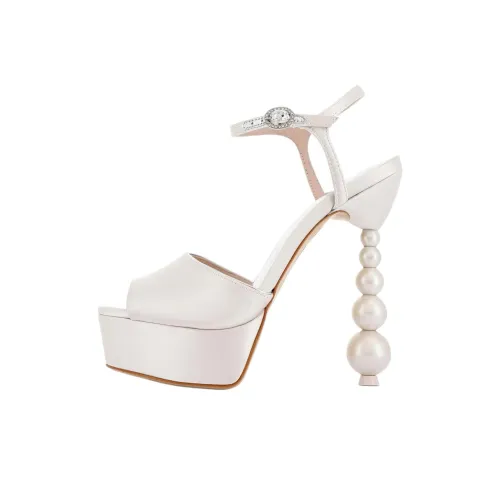 SOPHIA WEBSTER Natalia Pearl One Strap Sandals 14cm Women's White