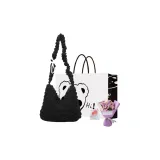 Черный+эксклюзивная сумка для покупок+поздравительная открытка+сушеный цветок